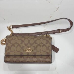 Coach Tan and Brown Crossbody Bag